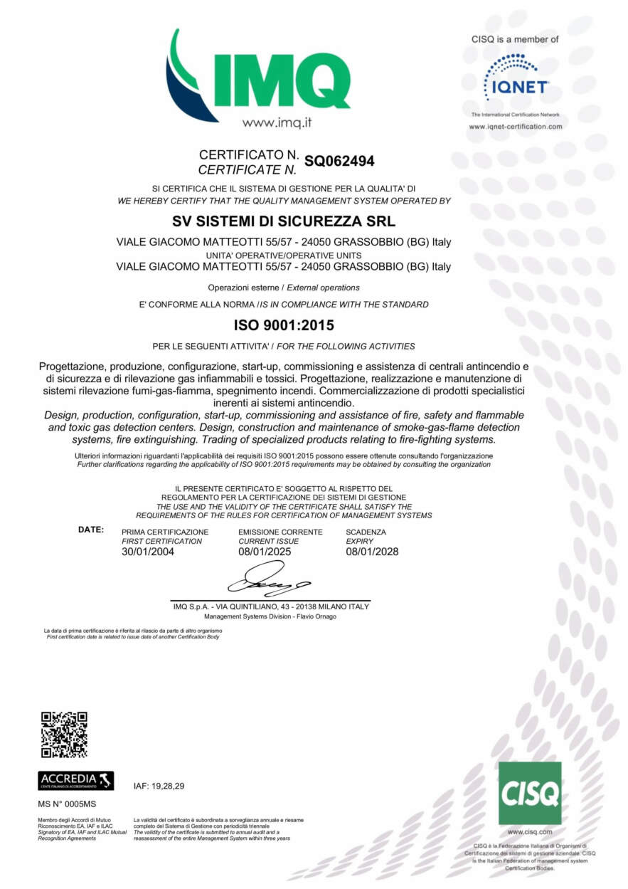 CERTIFICAT UNI EN ISO 9001:2015
